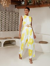 halpa Jumpsuits-kukkakuvioinen satiinihaalari