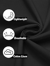  Herren Hemd leinenhemd Hemd mit Stehkragen Sommerhemd Strandbekleidung Knopfhemd Glatt Casual Täglich Schwarz Weiß Blau Langarm Stehkragen Frühling Sommer Bekleidung