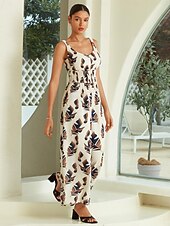 economico Jumpsuits-tuta in chiffon con scollo a V e vita smock