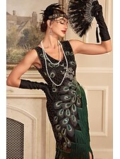 cheap Dresses-Retro Vintage Roaring 20s 1920s Flapper Dress Cocktail Dress The Great Gatsby Wedding Guest Sequins Tassel Fringe Women&#039;s Masquerade Party / Evening Wedding Reception Bachelorette Party Adults&#039; Dress