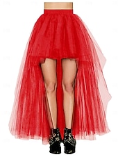 Χαμηλού Κόστους Κάτω-γυναικείο μεσοφόρι κάτω από φούστα τούλι hi-lo μακριά tutu τούλι bustle φούστα ελαστική μέση φεστιβάλ φούστα πάρτι