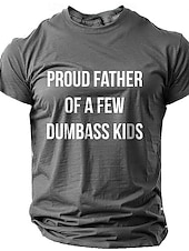  Camiseta Engraçada para Pais Masculina Orgulhoso Pai de Alguns Filhos Idiotas Camiseta Gráfica