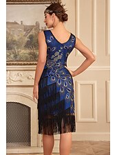 cheap Dresses-Retro Vintage Roaring 20s 1920s Flapper Dress Cocktail Dress The Great Gatsby Wedding Guest Sequins Tassel Fringe Women&#039;s Masquerade Party / Evening Wedding Reception Bachelorette Party Adults&#039; Dress