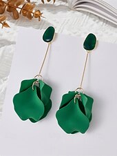 tanie Kolczyki damskie-Damskie Kolczyki sztyfty Kolczyki drop Kolczyki w kształcie obręczy Czarny Czerwony Niebieski Akryl Elegancja Bohema Tropikalny