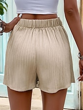 abordables Short chaud-Femme Short Casual Quotidien Court Plein Respirabilité Confortable Non Elastique Fin de semaine Abricot Eté Standard