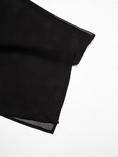 preiswerte Blumenkleider-Damen Chiffon Hochzeitsgast schwarzes Kleid lockeres Cape Minikleid figurbetontes Kleid