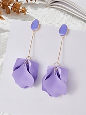 tanie Kolczyki damskie-Damskie Kolczyki sztyfty Kolczyki drop Kolczyki w kształcie obręczy Czarny Czerwony Niebieski Akryl Elegancja Bohema Tropikalny