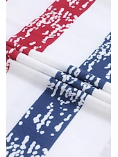 ieftine Tricou cu dungi și geometric-Tricou pentru femei T-Shirt patriotic guler în V dungi roșu alb albastru uzat cu mânecă scurtă casual de vară confortabil potrivire relaxată îmbrăcăminte de zi dimensiuni disponibile