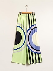 levne Kalhoty-Dámské Kalhoty Volný Rovné Plná délka Moderní soudobé Plážový styl Denní nošení Dovolená Multi Color Jaro léto XS S M