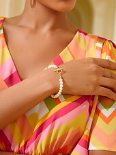 abordables Bracelet pour femme-Femme Chaînes Bracelets Dorée Laiton Perle Elégant Mode