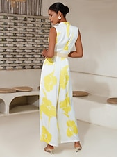 halpa Jumpsuits-kukkakuvioinen satiinihaalari