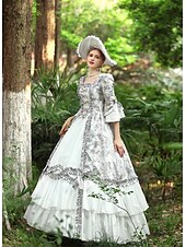 levne Šaty-Viktoria Tarzı Retro Středověké Šaty Kostým na Večírek Plesové šaty Princeznovské Shakespeare Květiny Plesové šaty Dámské předvečer Všech svatých Karneval Valentýna Párty Večerní oslava Podium Dospělé
