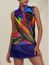 Dam Vandringspolotröja Röd Blå Ärmlös Solskydd Överdelar Golfkläder för damer Kläder Outfits Bär kläder billiga Kvinnors golfkläder-Dam Vandringspolotröja Röd Blå Ärmlös Solskydd Överdelar Golfkläder för damer Kläder Outfits Bär kläder