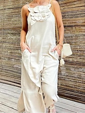 economico disegnare abiti in cotone e lino-Per donna Nero Rosso Albicocca Estate Primavera Abito maxi Abiti in cotone e lino Vestito Casual Abito con spalline Essenziale Moderno Quotidiano Weekend Vestibilità comoda Semplice Spalline sottili