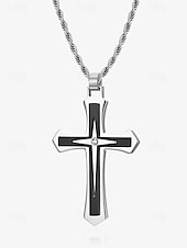 baratos Jóias Masculinas-Homens Colares com Pendentes Prata Preto Dourado Aço Inoxidável Punk Moda Artístico / Retro Cruz