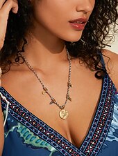 abordables Collar de mujer-Mujer Gargantillas Verde Trébol Acero inoxidable Bohemia Ojos