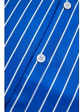 cheap Men&#039;s Button Up Shirts-Men&#039;s Shirt Summer Shirt Beach Wear Button Up Shirt Casual Shirt Hot Pink Blue Green Long Sleeve Stripes Button Down Collar Daily Vacation Clothing Apparel Fashion Casual Comfortable