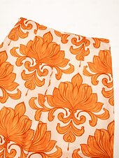 preiswerte Damenhosen-Damen Gerade In voller Länge Urlaub Casual Urlaub Casual Orange Herbst Frühling Sommer XS S M
