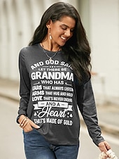 Χαμηλού Κόστους Χιούμορ και αποσπάσματα-Γυναικείο T- shirt Κοντομάνικο Μακρυμάνικο Τοπάκι Γράμμα Εκτύπωση Κανονικά Τοπ Στρογγυλή Λαιμόκοψη Καθημερινή Έξοδος Ροζ Μπλε Πράσινο Γκρι Άνοιξη  Φθινόπωρο