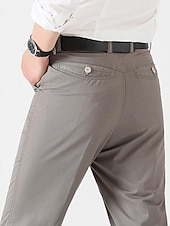 preiswerte Chinos-Herren Abschlußfeier Hose Chinos Chinohose Tasche Einfach Komfort Atmungsaktiv Outdoor Täglich Ausgehen Mode Lässig Schwarz Khaki
