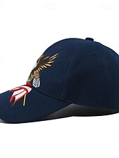 olcso Férfi baseball sapka-Férfi Baseball sapka Szalmakalap Kamionos kalap Fekete Fehér Pamut Hímzett Divat Alkalmi Utca Napi Sas Állítható Fényvédő Légáteresztő