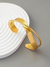 baratos Pulseira Feminina-Mulheres Bracelete Dourado Latão Elegante