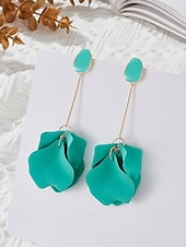 tanie Kolczyki damskie-Damskie Kolczyki sztyfty Kolczyki drop Kolczyki w kształcie obręczy Czarny Czerwony Niebieski Akryl Elegancja Bohema Tropikalny