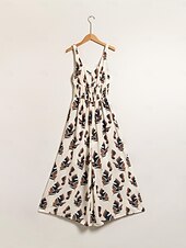 economico Jumpsuits-tuta in chiffon con scollo a V e vita smock