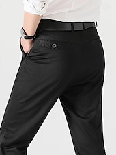 preiswerte Chinos-Herren Abschlußfeier Hose Chinos Chinohose Tasche Einfach Komfort Atmungsaktiv Outdoor Täglich Ausgehen Mode Lässig Schwarz Khaki