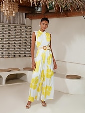 halpa Jumpsuits-kukkakuvioinen satiinihaalari