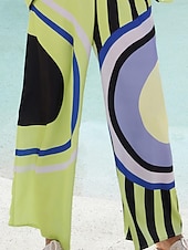 levne Kalhoty-Dámské Kalhoty Volný Rovné Plná délka Moderní soudobé Plážový styl Denní nošení Dovolená Multi Color Jaro léto XS S M