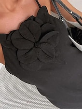 economico disegnare abiti in cotone e lino-Per donna Nero Rosso Albicocca Estate Primavera Abito maxi Abiti in cotone e lino Vestito Casual Abito con spalline Essenziale Moderno Quotidiano Weekend Vestibilità comoda Semplice Spalline sottili