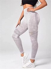 cheap Yoga Leggings &amp; Tights-Women's Yoga Pants Yoga Leggings High Waist Pilates Gym Workout Workout Tights Graphic Black Army Green Khaki Sports Activewear Stretchy Slim