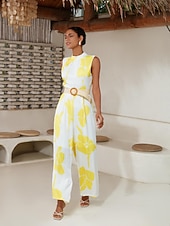 halpa Jumpsuits-kukkakuvioinen satiinihaalari