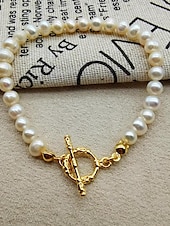 abordables Bracelet pour femme-Femme Chaînes Bracelets Dorée Laiton Perle Elégant Mode