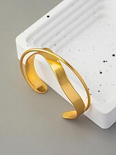 baratos Pulseira Feminina-Mulheres Bracelete Dourado Latão Elegante