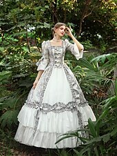 levne Šaty-Viktoria Tarzı Retro Středověké Šaty Kostým na Večírek Plesové šaty Princeznovské Shakespeare Květiny Plesové šaty Dámské předvečer Všech svatých Karneval Valentýna Párty Večerní oslava Podium Dospělé