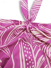 abordables Robes de vacances-Femme robe longue Robe casual Robe Évasée Robe Trapèze Robe d&#039;été mode Décontractées Vacances du quotidien Rendez-vous Standard Floral Feuille Sans Manches Dos nu Rouge Violet Orange Vert Eté