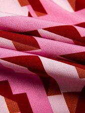 preiswerte Blumenkleider-Damen Resortkleidung Maxikleid Rosa Ärmellos Geometrisch Spitzenbesatz Frühling &amp; Sommer Neckholder Elegant Strandurlaub S M L