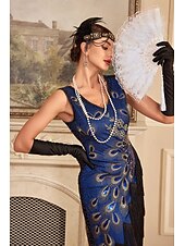 cheap Dresses-Retro Vintage Roaring 20s 1920s Flapper Dress Cocktail Dress The Great Gatsby Wedding Guest Sequins Tassel Fringe Women&#039;s Masquerade Party / Evening Wedding Reception Bachelorette Party Adults&#039; Dress