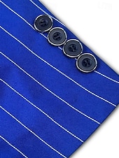 preiswerte Herrenblazer-Herren Abschlußfeier Abendkleidung Blazer Geschäft Formeller Abend Hochzeitsfeier Nur oben Mode Lässig Sommer Frühling &amp; Herbst Polyester Streifen Tasche Lässig / Alltäglich Einreihig Blazer Schwarz