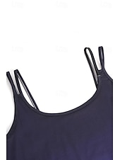 billige Grafisk tank-Kvinnes Camisole Tank Top Ermeløs Gradient Scoop Neck Blå Marineavslappet Passform Sommer Casual Moteklær Allsidig Bekledning