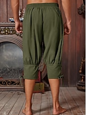 economico Fondi-Medievale Rinascimento 17° secolo Pantaloni Pantaloni da pirata Pirata Vichingo Crociato Coulisse Tinta unita Costume Per uomo Costumi da pirata Fantasia Halloween Mascherata Halloween LARP Fiera