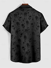cheap Men's Satin Shirts-Men's Shirt Satin Shirt Summer Shirt Beach Wear Button Up Shirt Casual Shirt Black Red Green Short Sleeve Plain Collar Daily Vacation Clothing Apparel Fashion Casual Comfortable