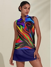 Dam Vandringspolotröja Röd Blå Ärmlös Solskydd Överdelar Golfkläder för damer Kläder Outfits Bär kläder billiga Kvinnors golfkläder-Dam Vandringspolotröja Röd Blå Ärmlös Solskydd Överdelar Golfkläder för damer Kläder Outfits Bär kläder