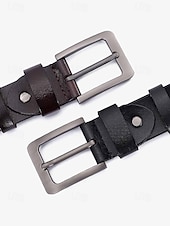 cheap Men&#039;s Belts-Men&#039;s dark brown Black Leather Vintage Fashion