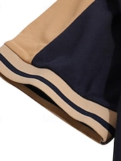 billige Business-Herre Button Up Poloer Poloskjorte i bomull Avslappet Ferie Knaphul Kortermet Mote Grunnleggende Fargeblokk Lapper Broderi Sommer Normal Svart Vin Navyblå Grønn Grå Button Up Poloer