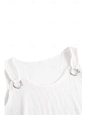 cheap Tank Tops &amp; Camis-Women&#039;s Camisole Tank Top Striped Sleeveless Top One-Shoulder Buttoned Asymmetrical Neckline Casual Blouse for Summer Social Gatherings White