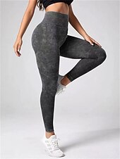 cheap Yoga Leggings &amp; Tights-Women's Yoga Pants Yoga Leggings High Waist Pilates Gym Workout Workout Tights Graphic Black Army Green Khaki Sports Activewear Stretchy Slim