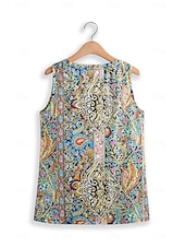 olcso Grafikai bolt Ujjatlan felsők és Camis-Női top camisole nyomott V nyakú bohém divat színes könnyű hétköznapi nyári camisole tank top standard fit